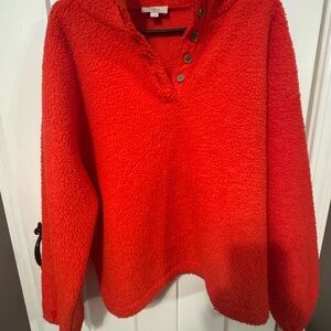 LOFT Vibrant Orange Fleece Pullover sweatshirt